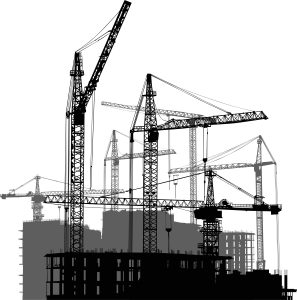 grey and black cranes and house buildings Structure